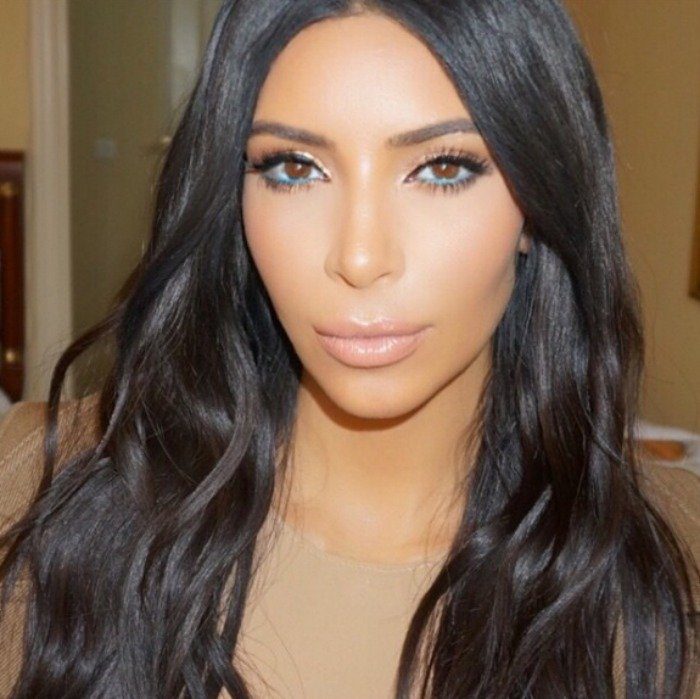Kim Kardashian blue eyeliner