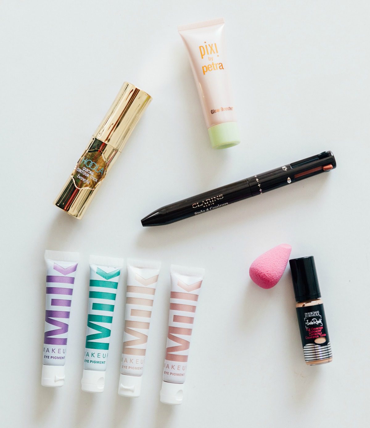 top view of makeup products you need to try