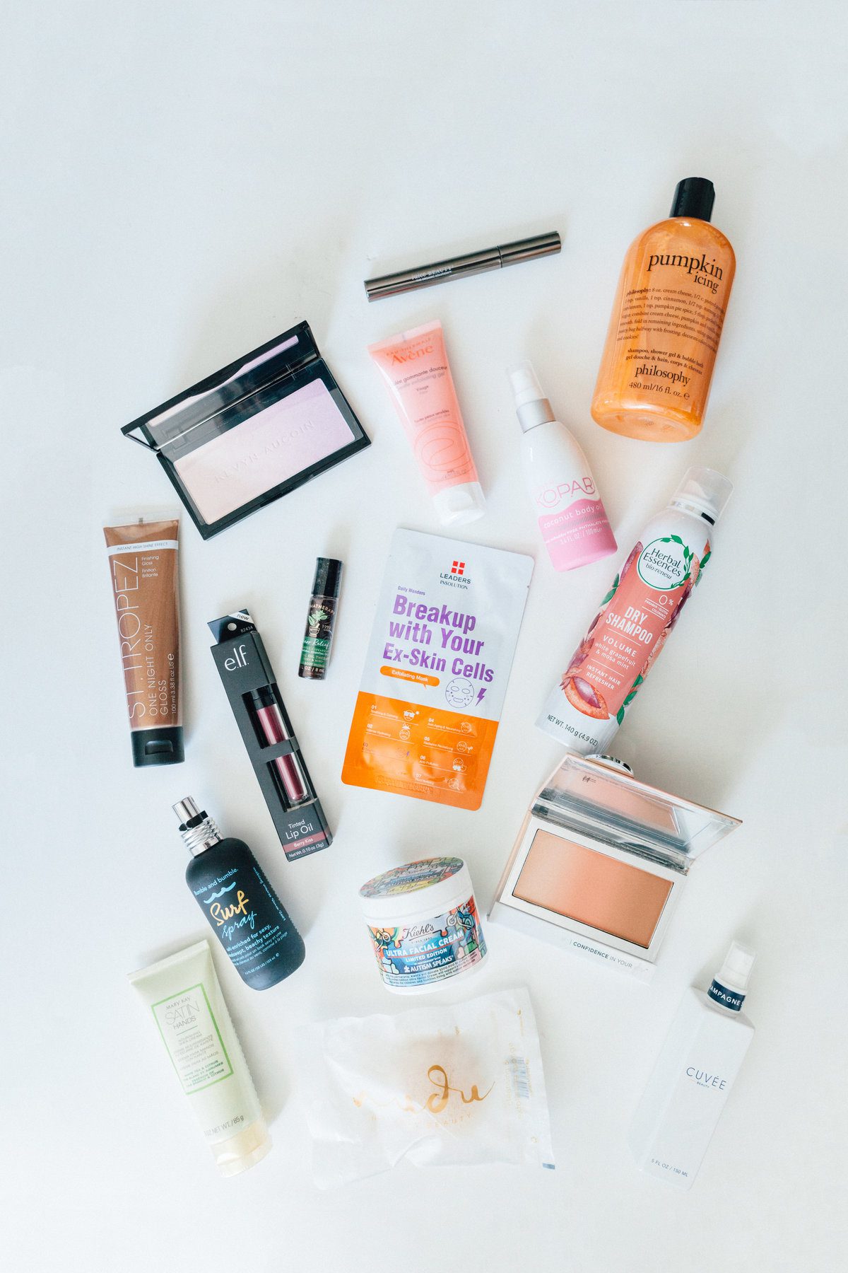 top view of products for November Favorites Giveaway