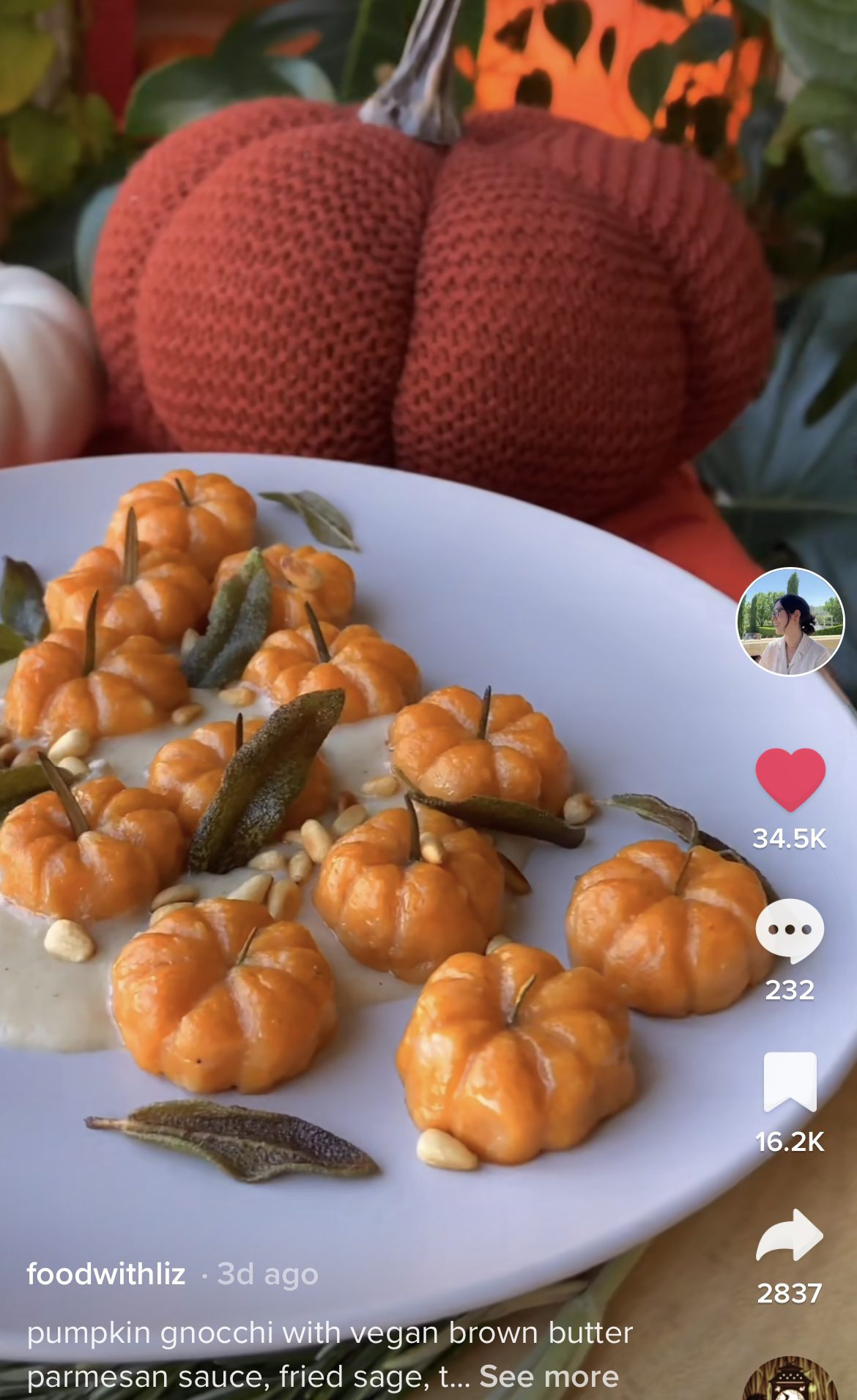 one of the Things Making Me Happy: 9.13.22 is is the pumpkin shaped gnocchi
