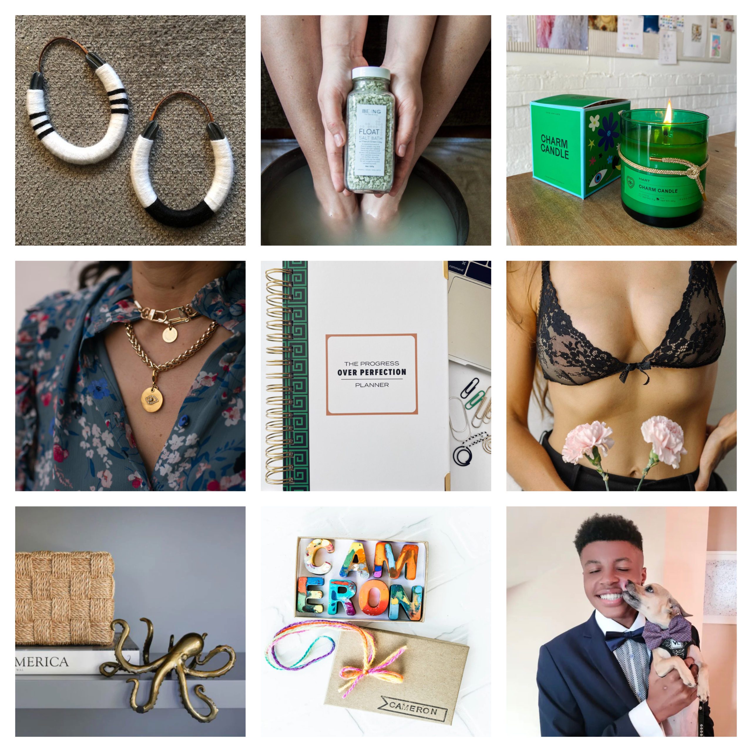 collage of Gift Ideas From Small Businesses